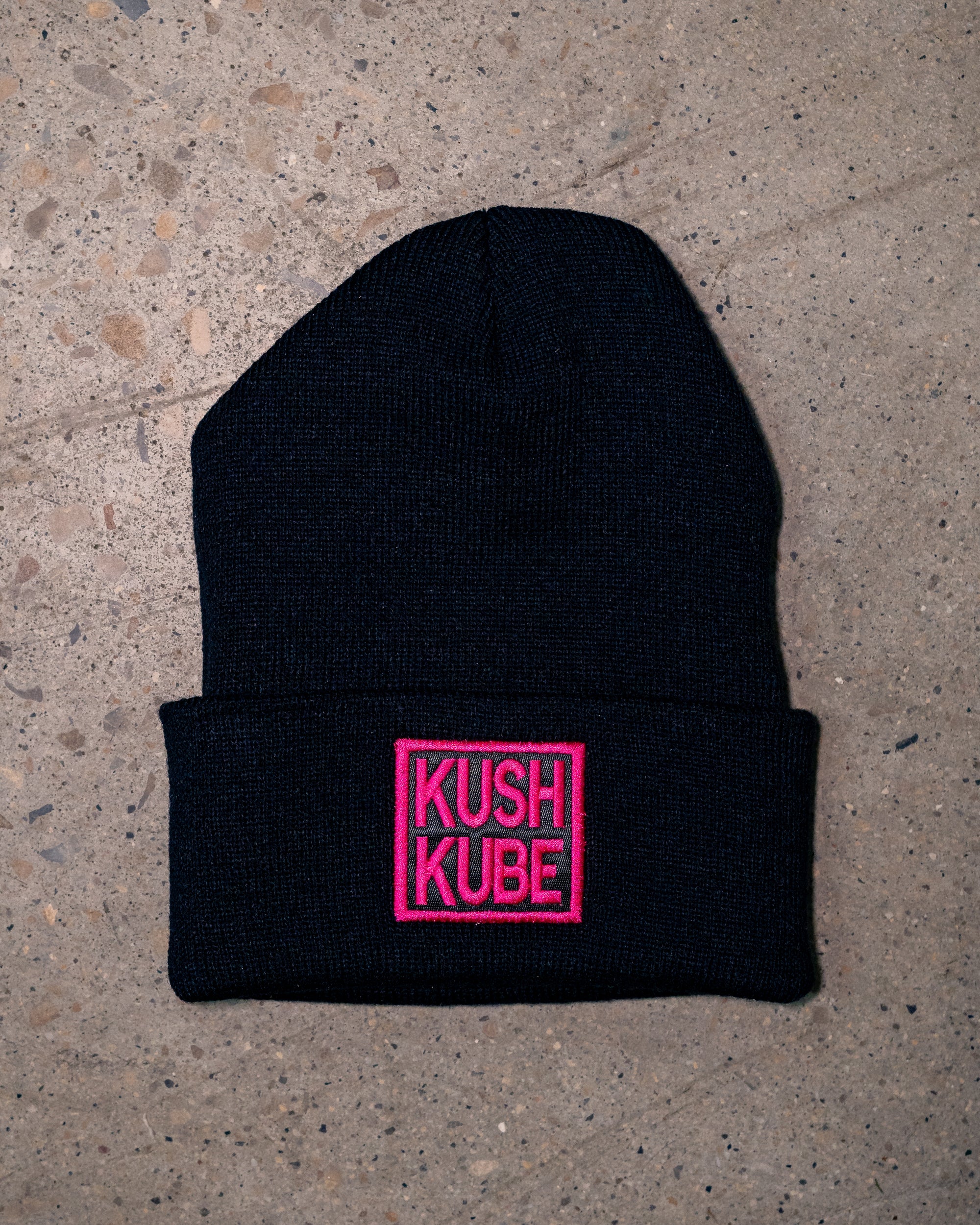 Kush Kube Hat Beanie (Neon Pink Logo)