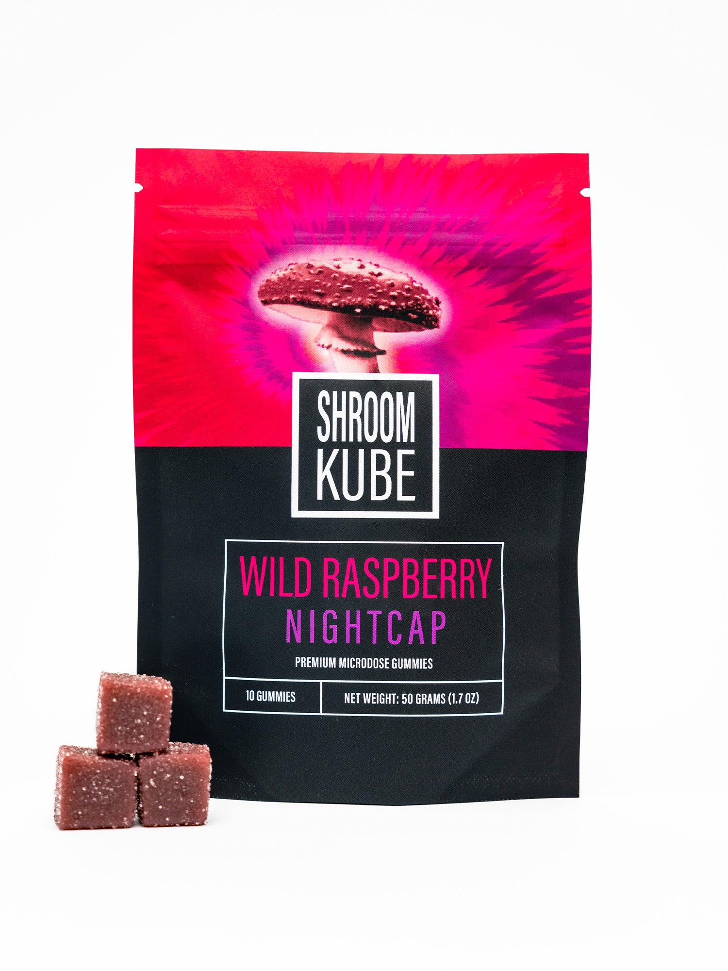 Shroom Kube - Wild Raspberry Nightcap - 10 Pack Bag (Functional Mushrooms)