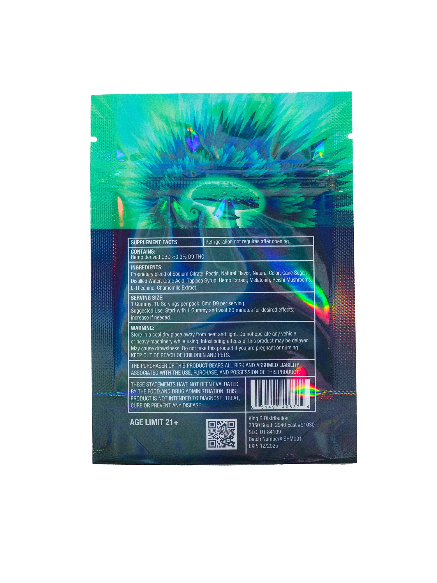 Shroom Kube - Sour Green Apple - 10 Pack Bag (Functional Mushrooms + D9 THC)