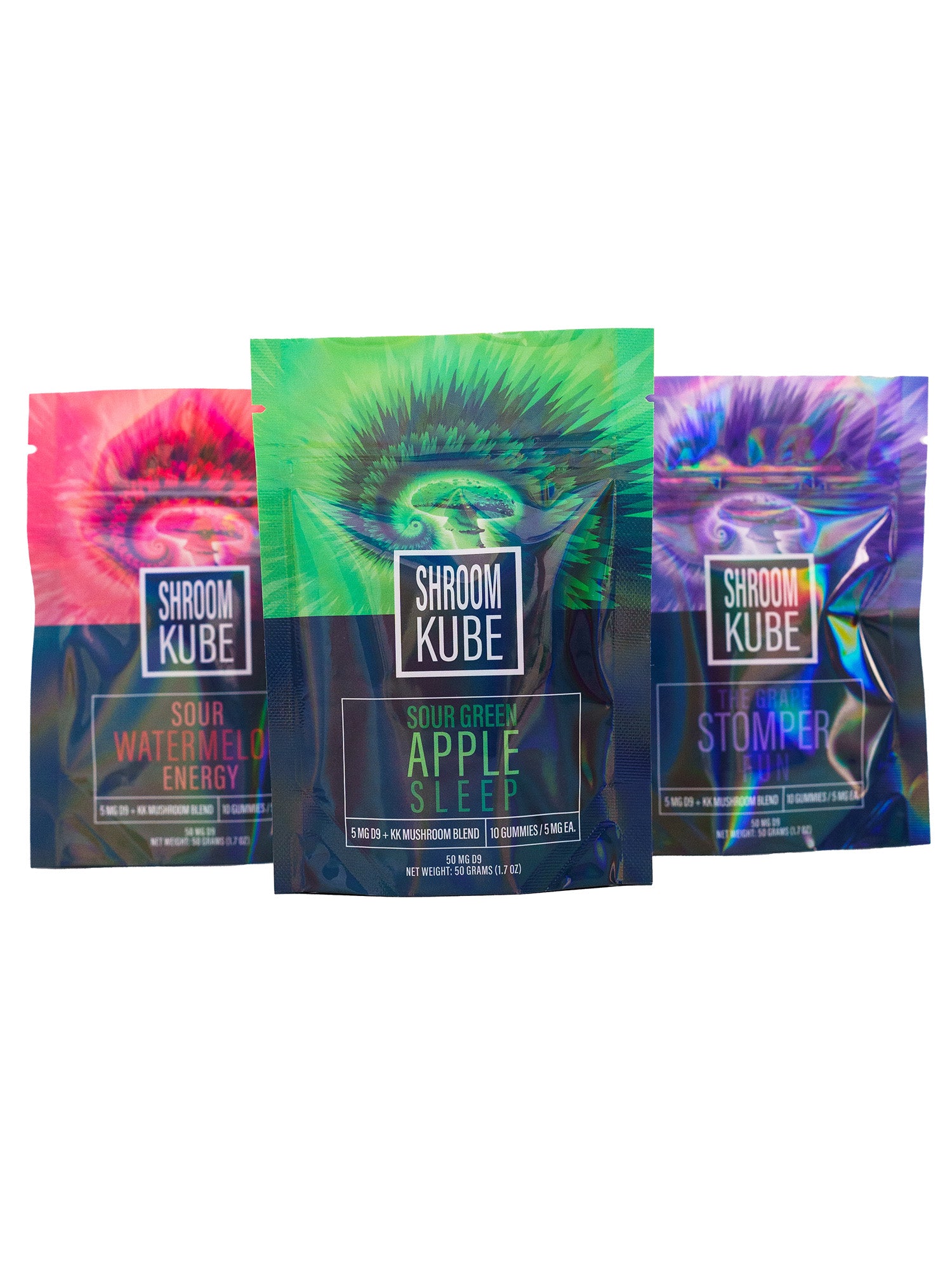 Shroom Kube - Sour Green Apple - 10 Pack Bag (Functional Mushrooms + D9 THC)
