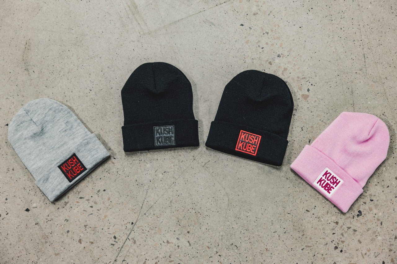 Kush Kube Hat Beanie (Black and Red)