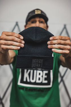 Image of Kush Kube Hat Beanie (Black on Black)