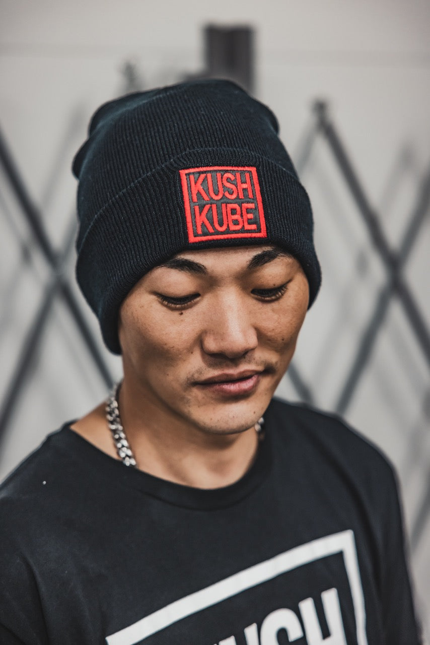 Image of Kush Kube® Hat Beanie (Black and Red)