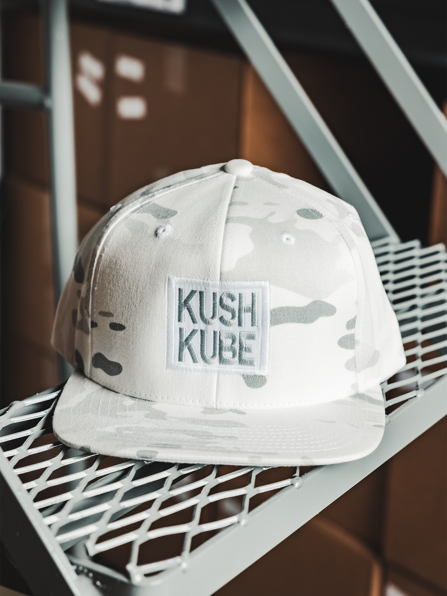 Image of Kush Kube® Hat (White Camo/White)